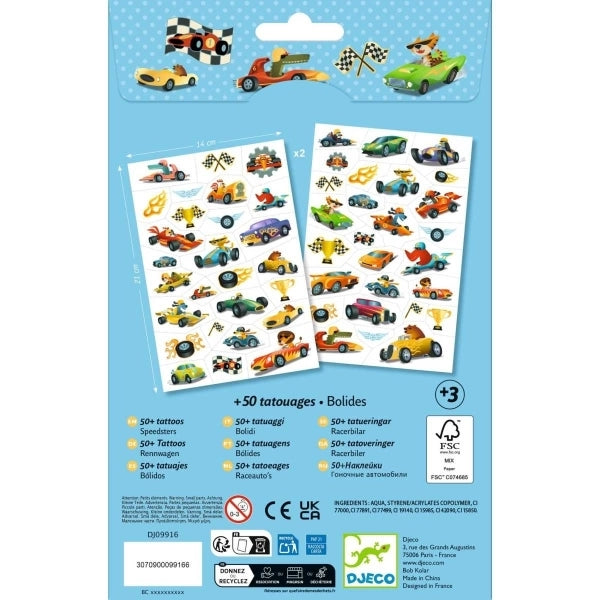 Tattoos - Rennwagen - Djeco