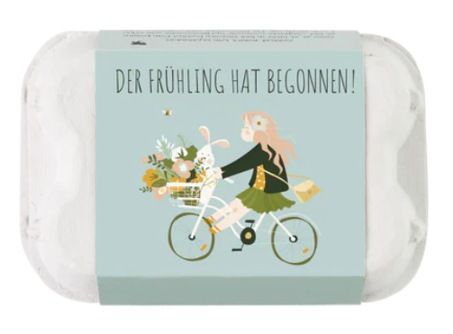 Eierkarton "Der Frühling hat begonen" mit 6 Samenbomben - Blossombs