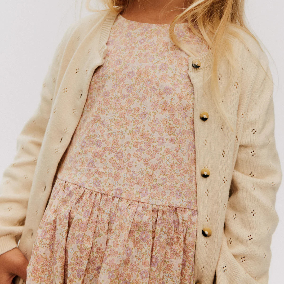 Strick-Cardigan Maia - Sandshell - 100% Bio Baumwolle - WHEAT