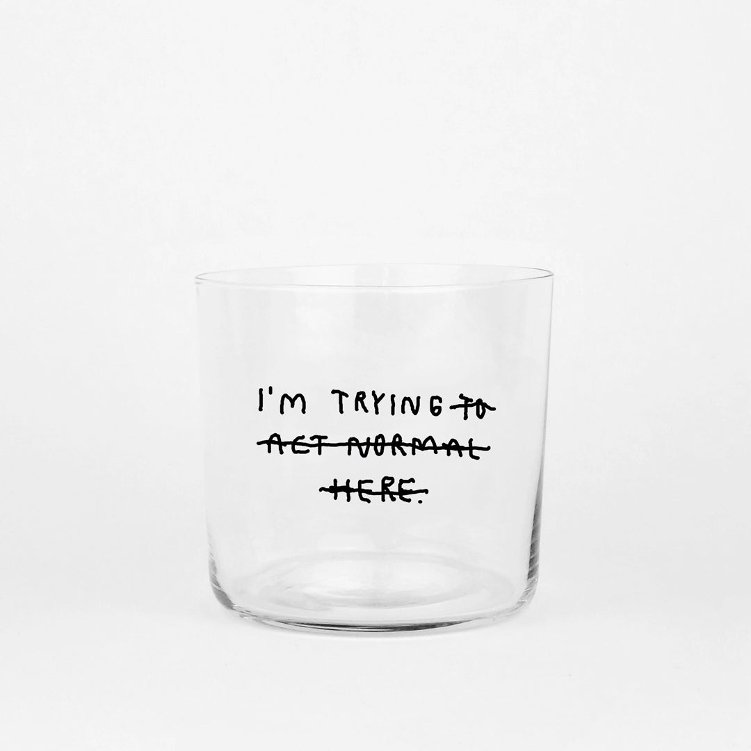 Glass - medium 350ml - I'm trying - Yahya Studio