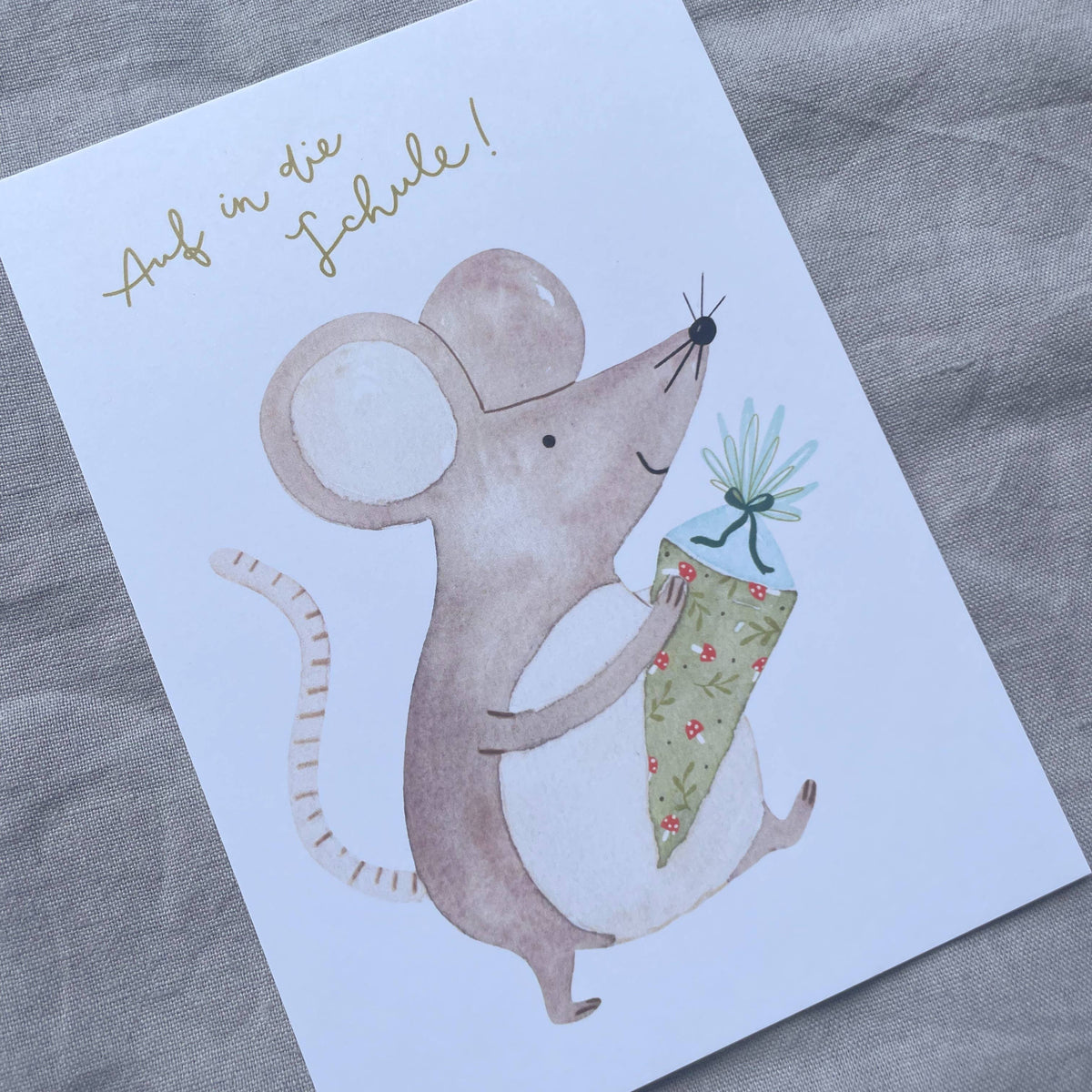 Karte zur Einschulung Maus - Hannahs Firlefanz