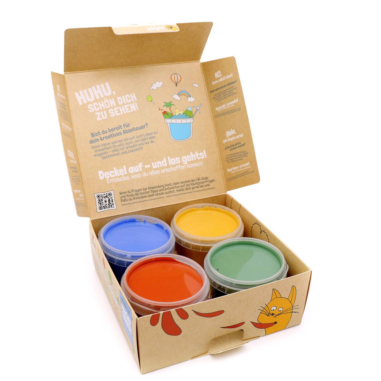 Bio-Fingerfarben vegan 4er Set "Aki" - Neogrün