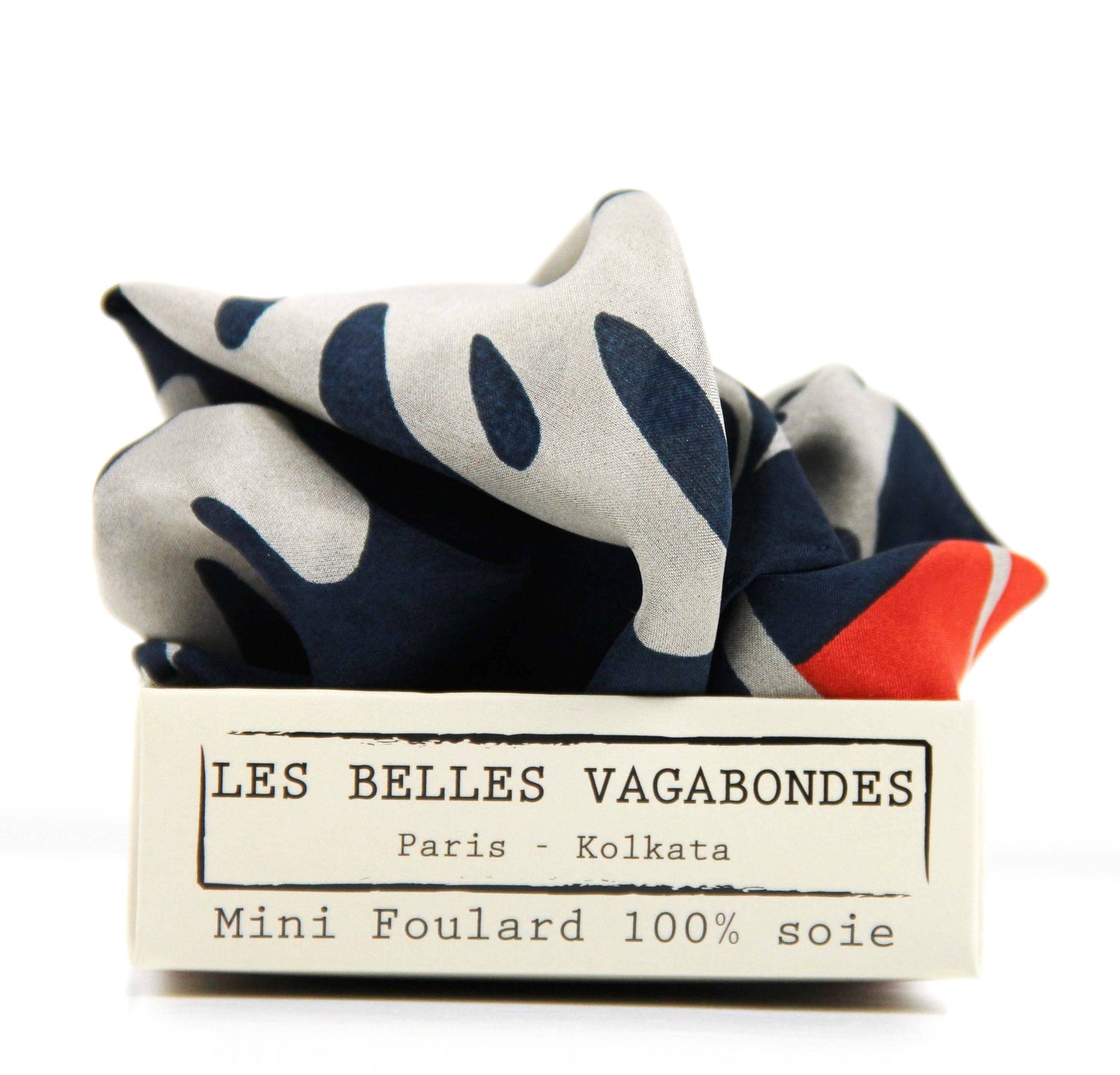 Halstuch - Arum Marine - Seide - Les Belles Vagabondes
