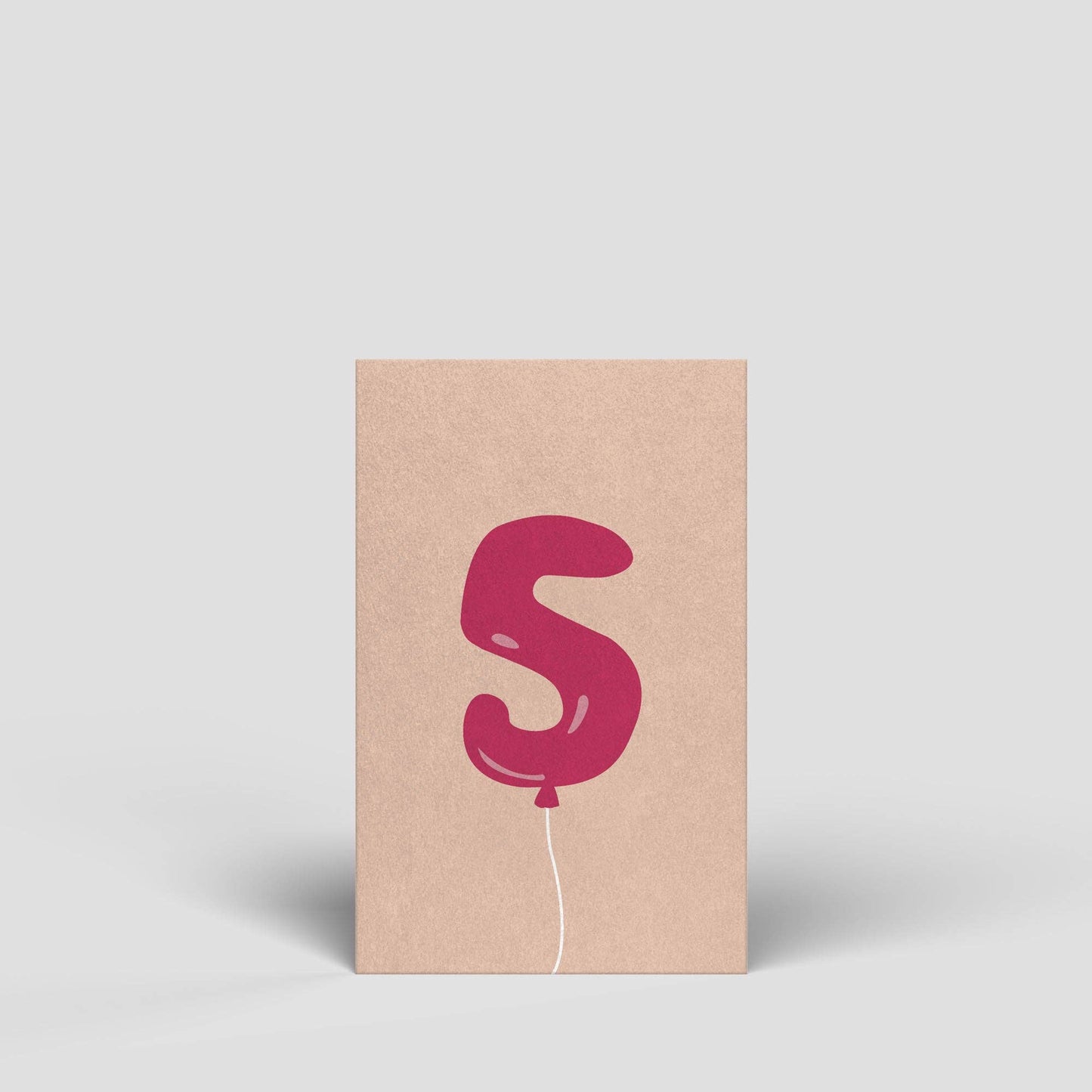 Midi Postkarte - Zahl 5 - Naturbedacht