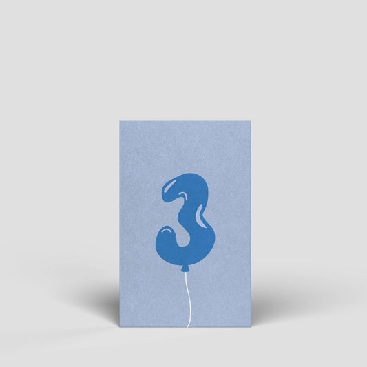 Midi Postkarte - Zahl 3 - Naturbedacht
