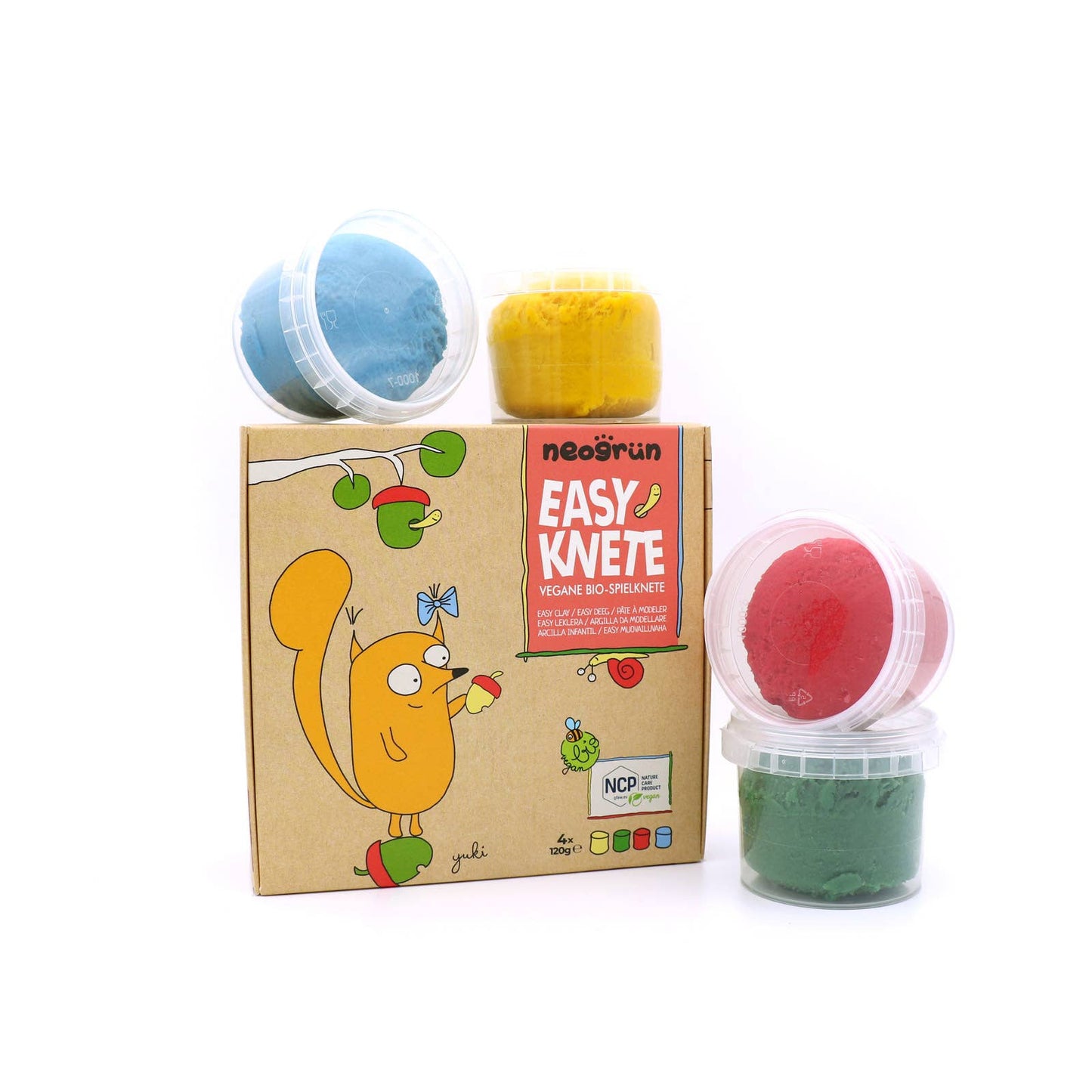 Bio-Easy-Knete vegan 4er Set "Yuki" - Neogrün