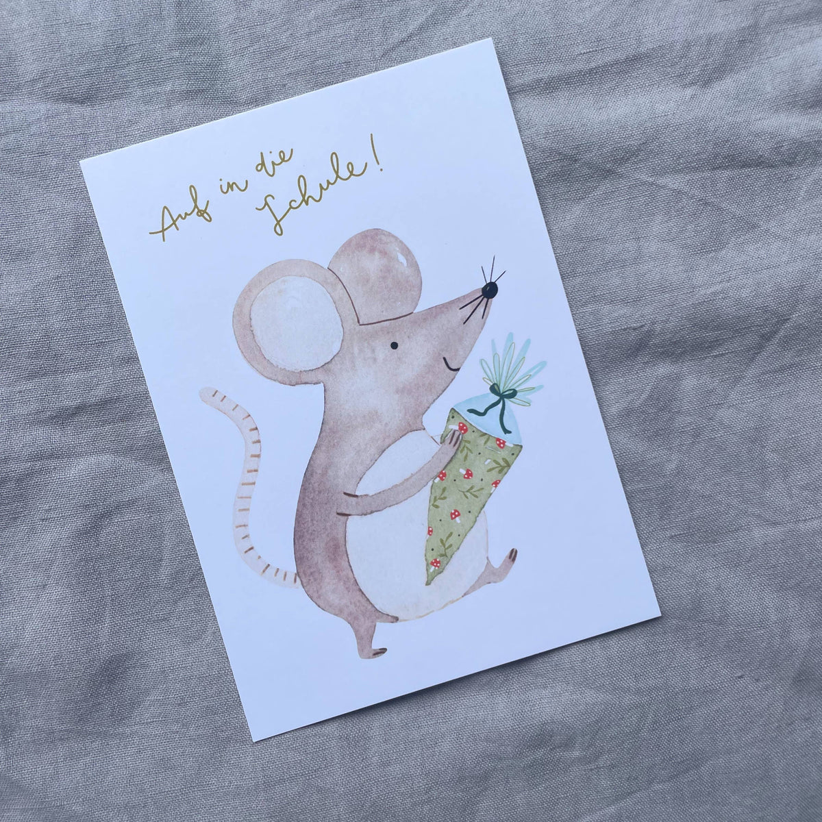Karte zur Einschulung Maus - Hannahs Firlefanz
