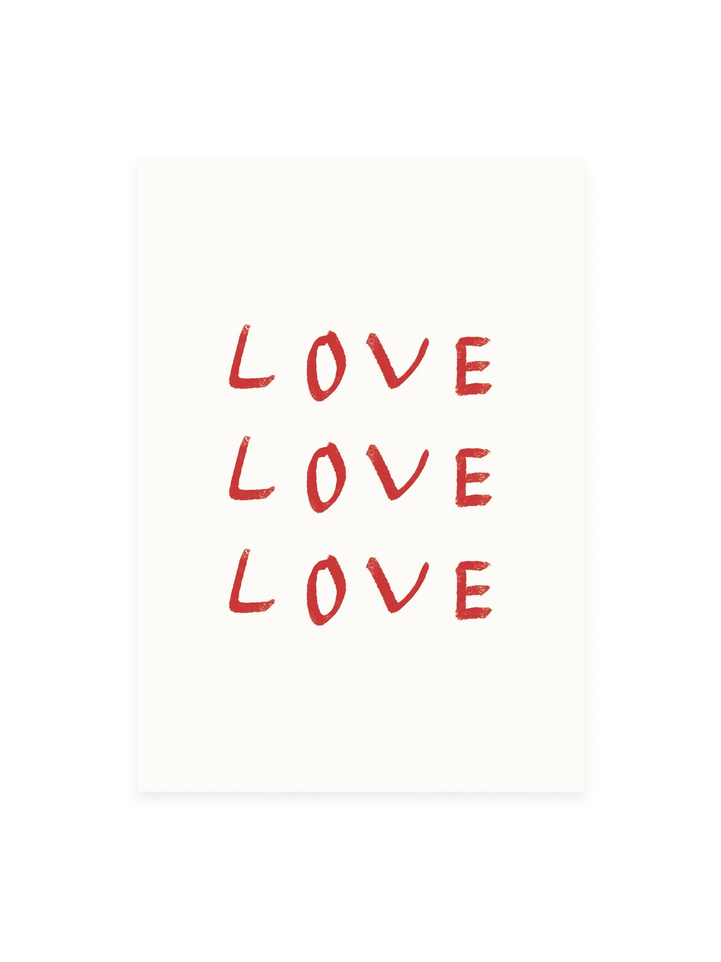 Postkarte 'Love Love Love' (Risographie) - L´Atleier Samedi