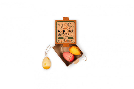 Sunrise Eggs - Holzeier - warme Farben -Grapat