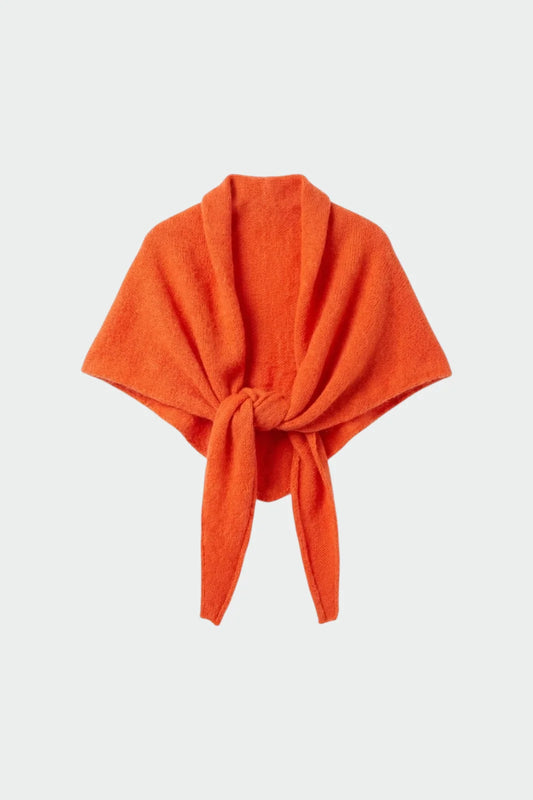 Dreiecksschal - Strickschal Orange - TRIANGULAR KNITTED SHAWL -  MO685 - Indi & Cold