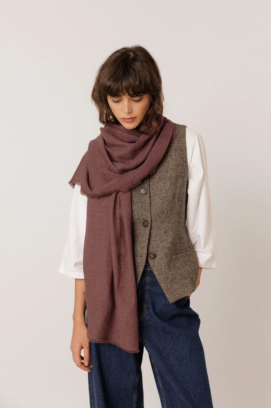 Schal - RG679 - CHOCOLATE - Frayed Foulard - Indi & Cold
