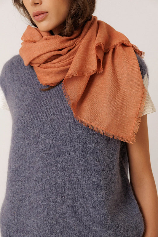 Schal - RG679 - GRAPEFRUIT - Frayed Foulard - Indi & Cold