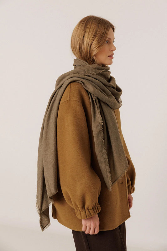Schal - RG679 - MILITARY GREEN - Frayed Foulard - Indi & Cold